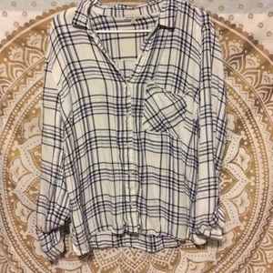 stripped breezy button down
